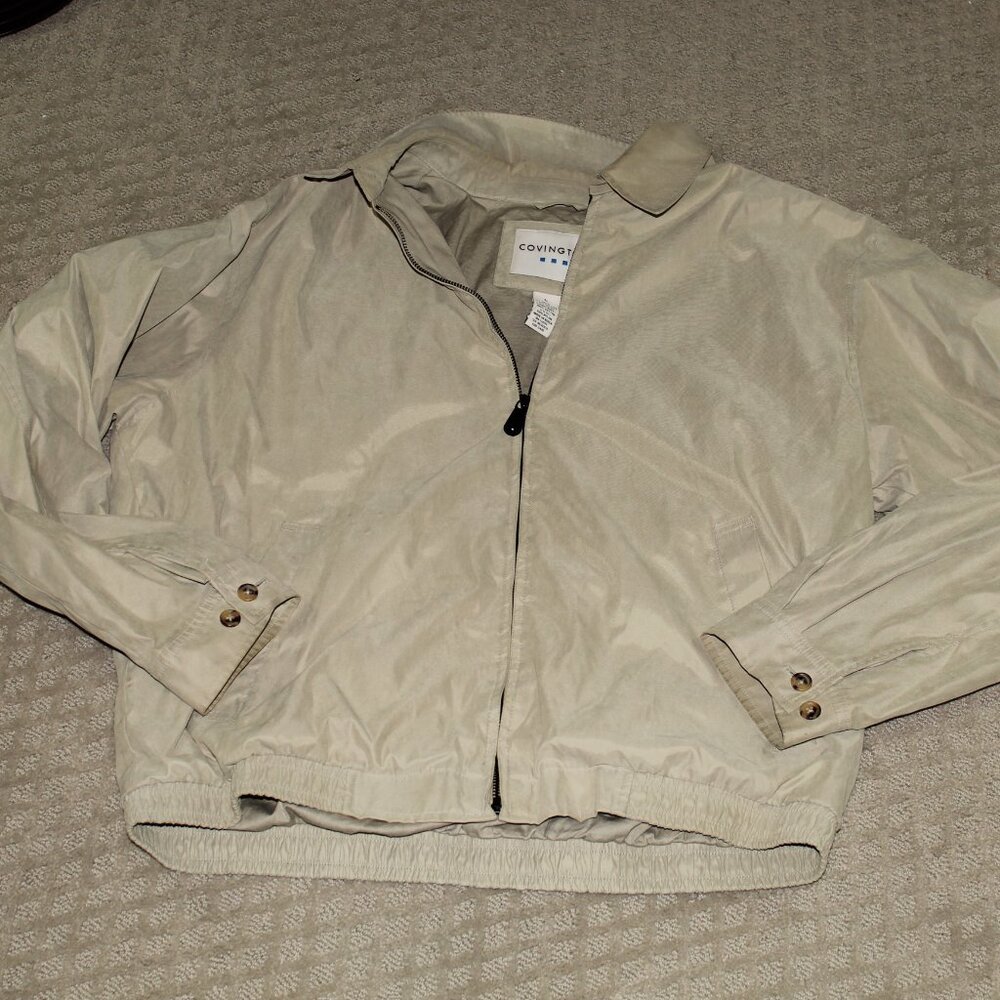 Vintage 80's Covington Men's Sz Large Lightweight Beige Windbreaker Jacket